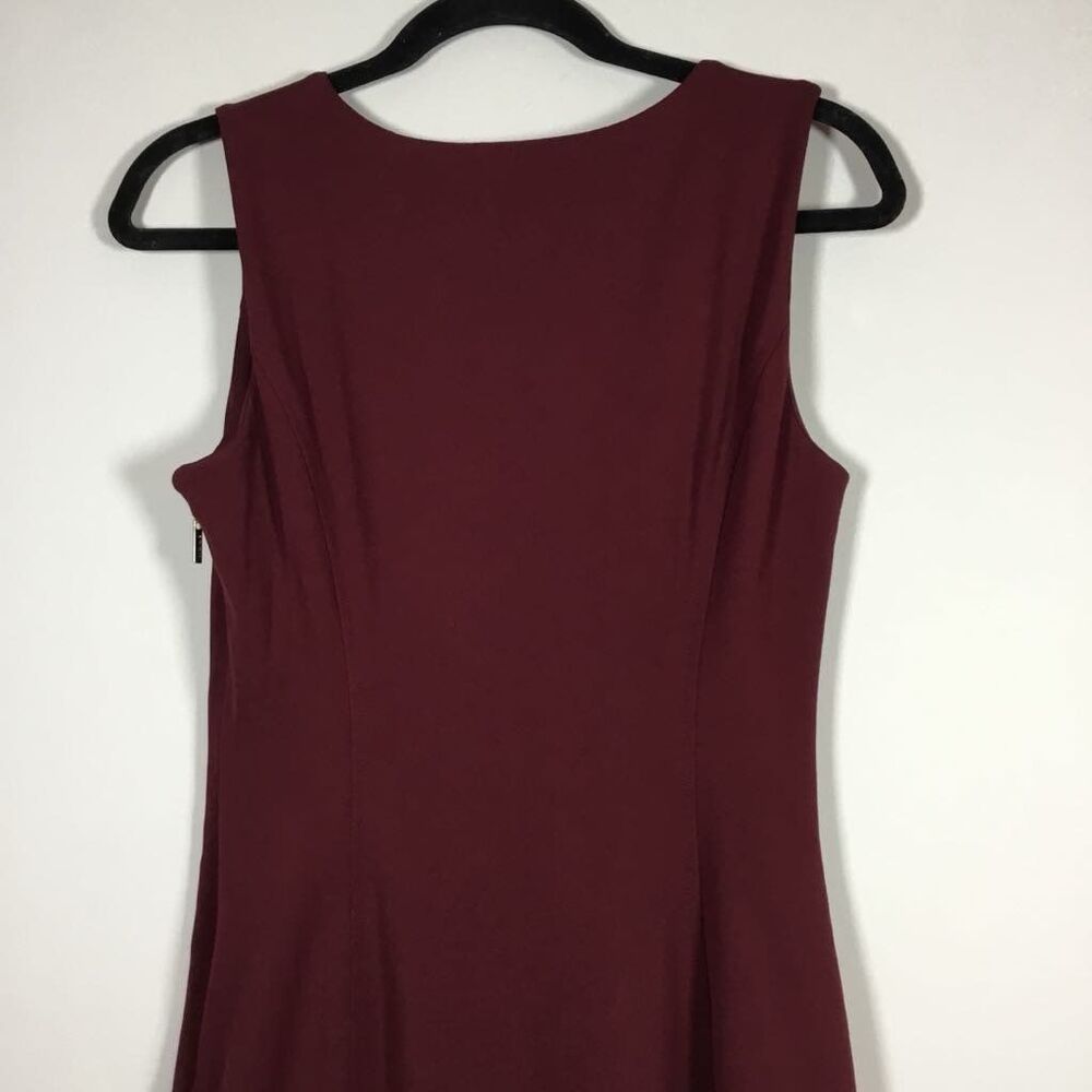 DKNY Burgundy Closet Staple Minimalist Classic Formal‎ Sleeveless Dress Size 4 - Picture 8 of 9
